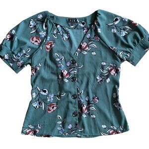 OLM Floral Puff Sleeve Blouse